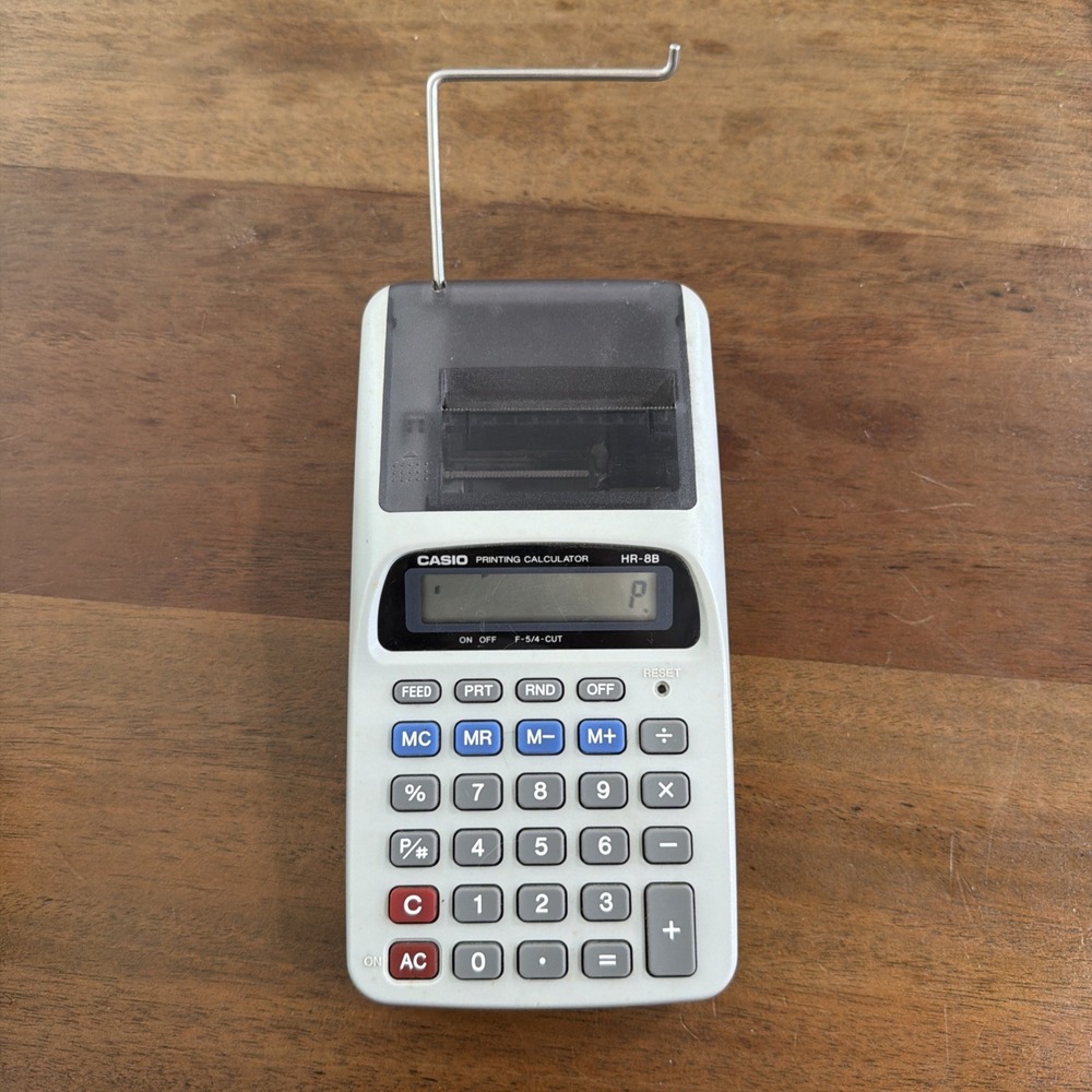 Works Casio Printing Calculator HR-8B Small Vintage